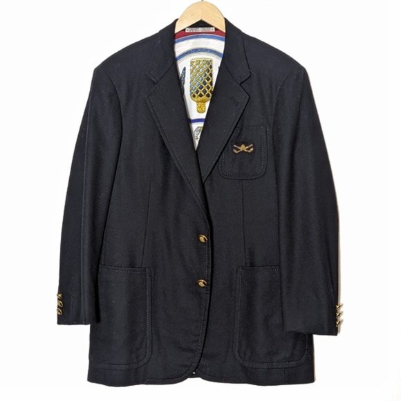 Vintage Other - Custom Made Wool Sport Coat With Hermès Silk Scarf Lining L